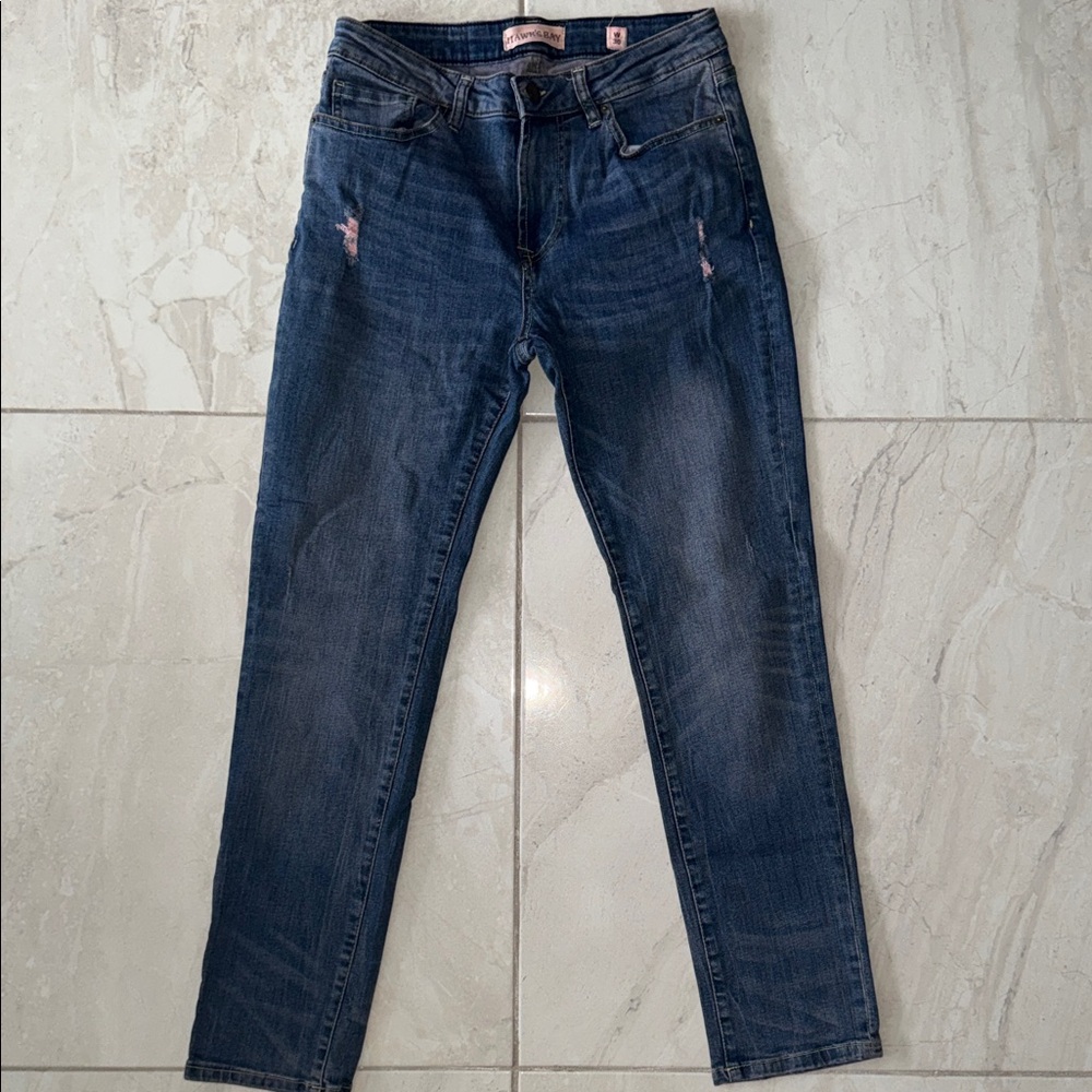 Women's Dark Blue Straight Leg Jeans